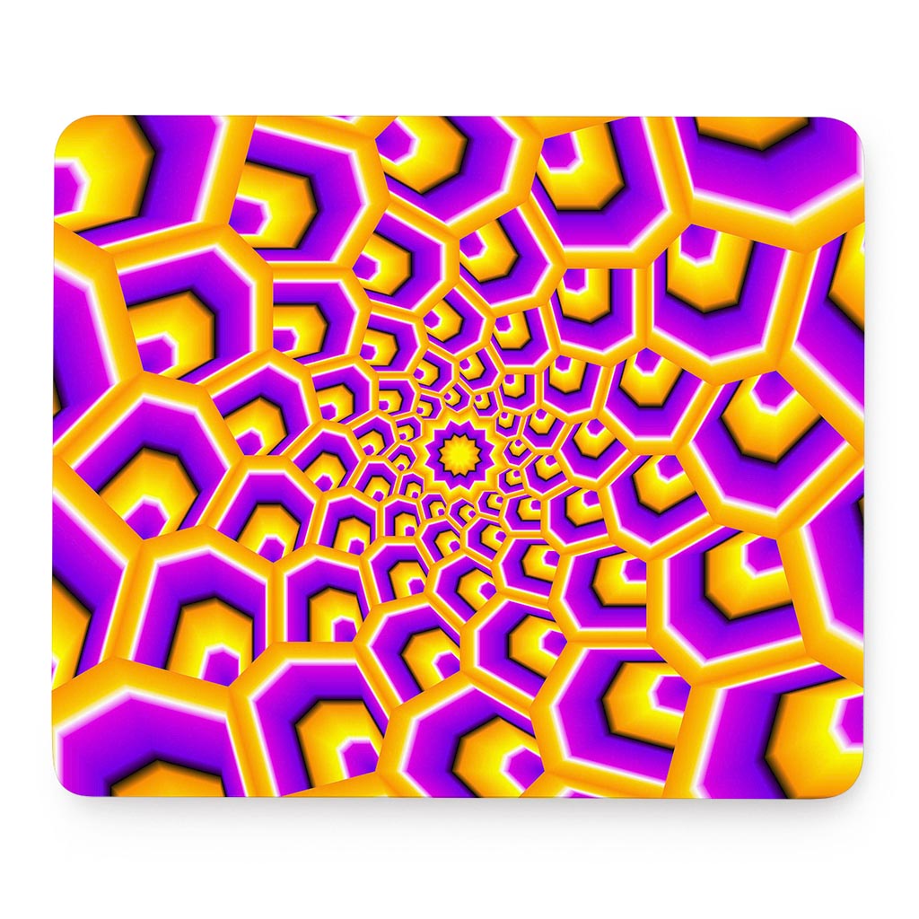 Yellow Hive Moving Optical Illusion Mouse Pad