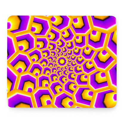 Yellow Hive Moving Optical Illusion Mouse Pad