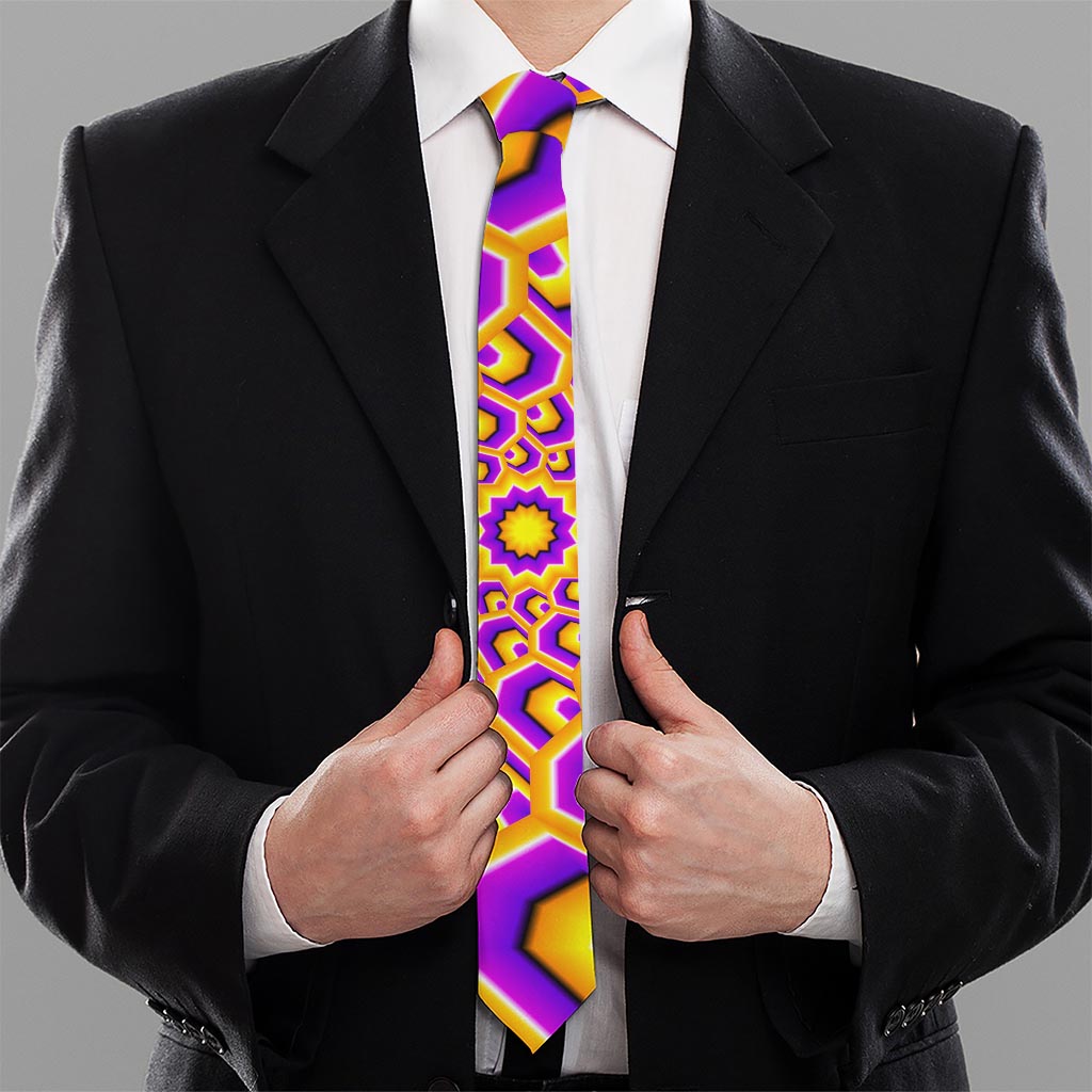 Yellow Hive Moving Optical Illusion Necktie