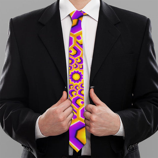 Yellow Hive Moving Optical Illusion Necktie