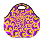 Yellow Hive Moving Optical Illusion Neoprene Lunch Bag