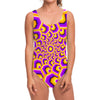 Yellow Hive Moving Optical Illusion One Piece Swimsuit