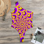 Yellow Hive Moving Optical Illusion One Shoulder Bodysuit