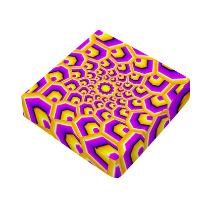 Yellow Hive Moving Optical Illusion Outdoor Seat Cushion Cover