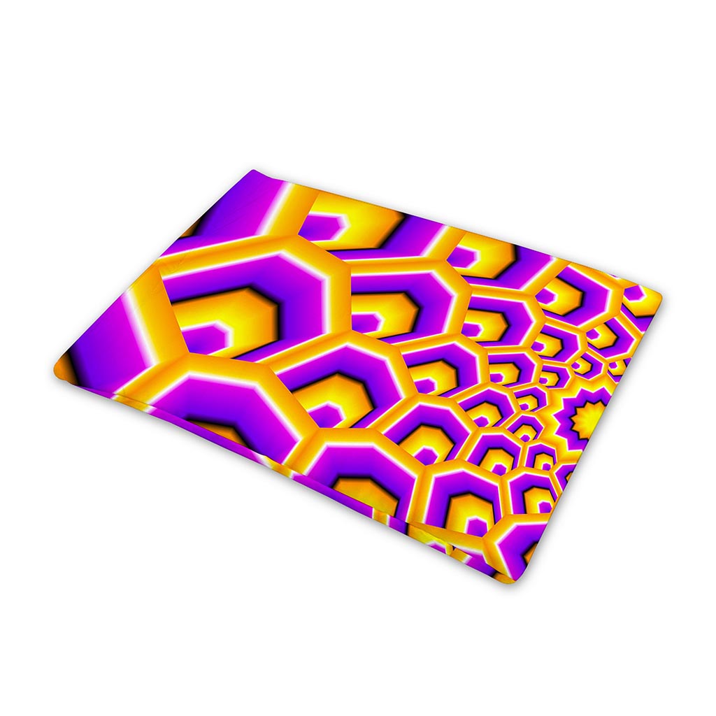Yellow Hive Moving Optical Illusion Pet Cooling Mat Cover