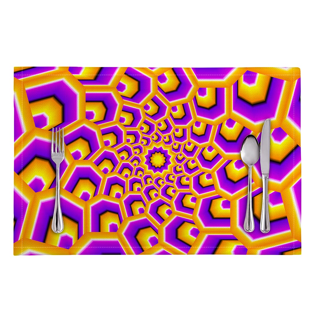Yellow Hive Moving Optical Illusion Placemat