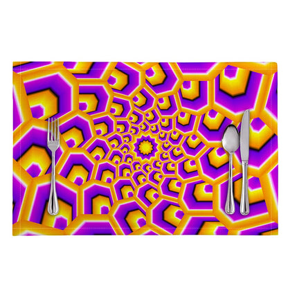 Yellow Hive Moving Optical Illusion Placemat