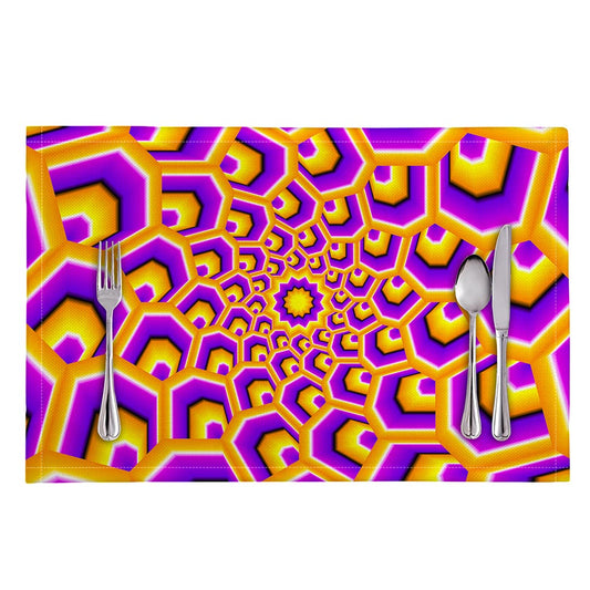 Yellow Hive Moving Optical Illusion Placemat
