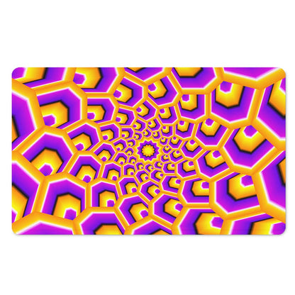 Yellow Hive Moving Optical Illusion Polyester Doormat