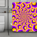 Yellow Hive Moving Optical Illusion Polyester Shower Curtain