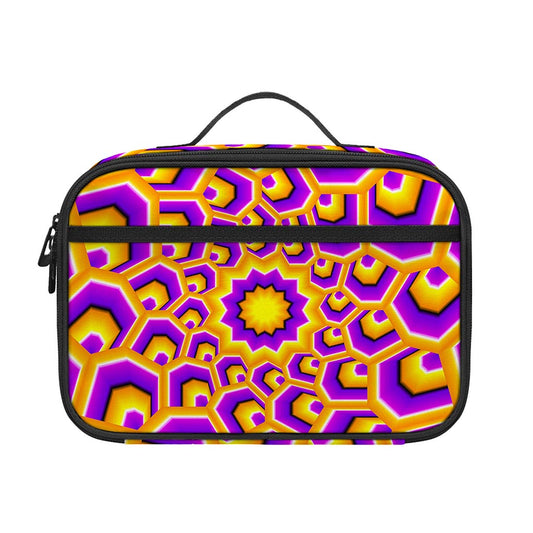 Yellow Hive Moving Optical Illusion Portable Lunch Bag