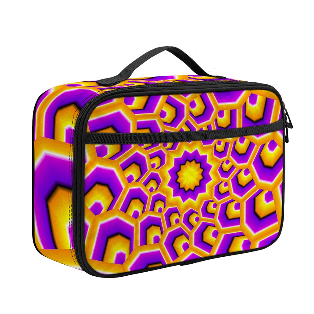 Yellow Hive Moving Optical Illusion Portable Lunch Bag