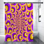Yellow Hive Moving Optical Illusion Premium Shower Curtain