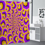 Yellow Hive Moving Optical Illusion Premium Shower Curtain