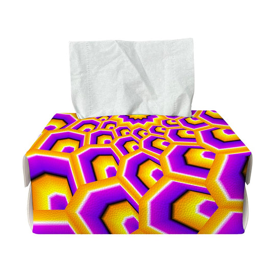 Yellow Hive Moving Optical Illusion Rectangle Tissue Box Cover
