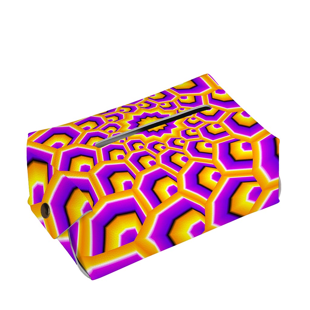Yellow Hive Moving Optical Illusion Rectangle Tissue Box Cover