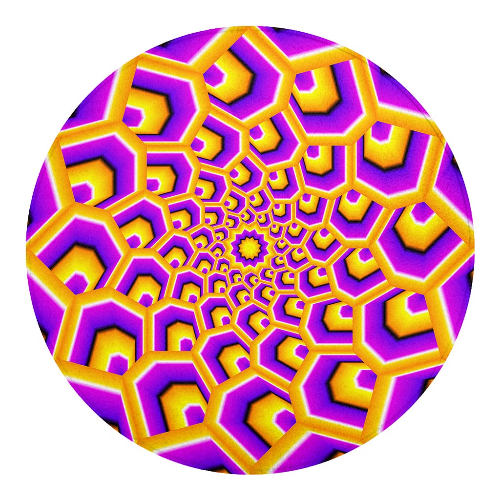 Yellow Hive Moving Optical Illusion Round Blanket
