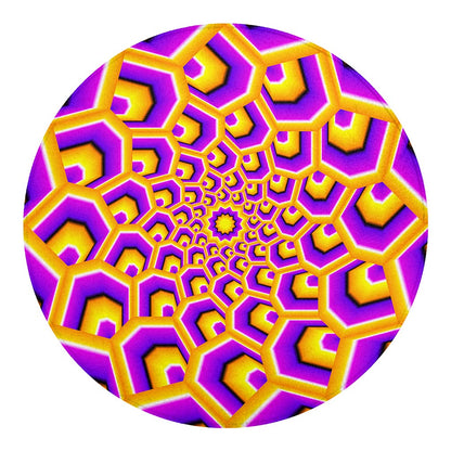 Yellow Hive Moving Optical Illusion Round Blanket