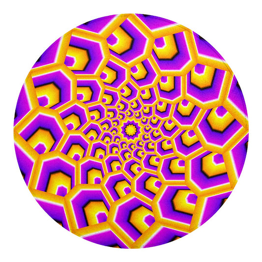 Yellow Hive Moving Optical Illusion Round Blanket