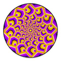 Yellow Hive Moving Optical Illusion Round Floor Mat