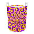 Yellow Hive Moving Optical Illusion Round Laundry Basket