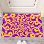 Yellow Hive Moving Optical Illusion Rubber Doormat