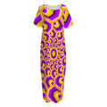 Yellow Hive Moving Optical Illusion Short Sleeve Long Nightdress