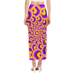 Yellow Hive Moving Optical Illusion Side Slit Maxi Skirt
