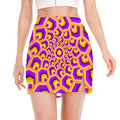 Yellow Hive Moving Optical Illusion Side Slit Mini Skirt
