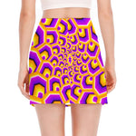 Yellow Hive Moving Optical Illusion Side Slit Mini Skirt