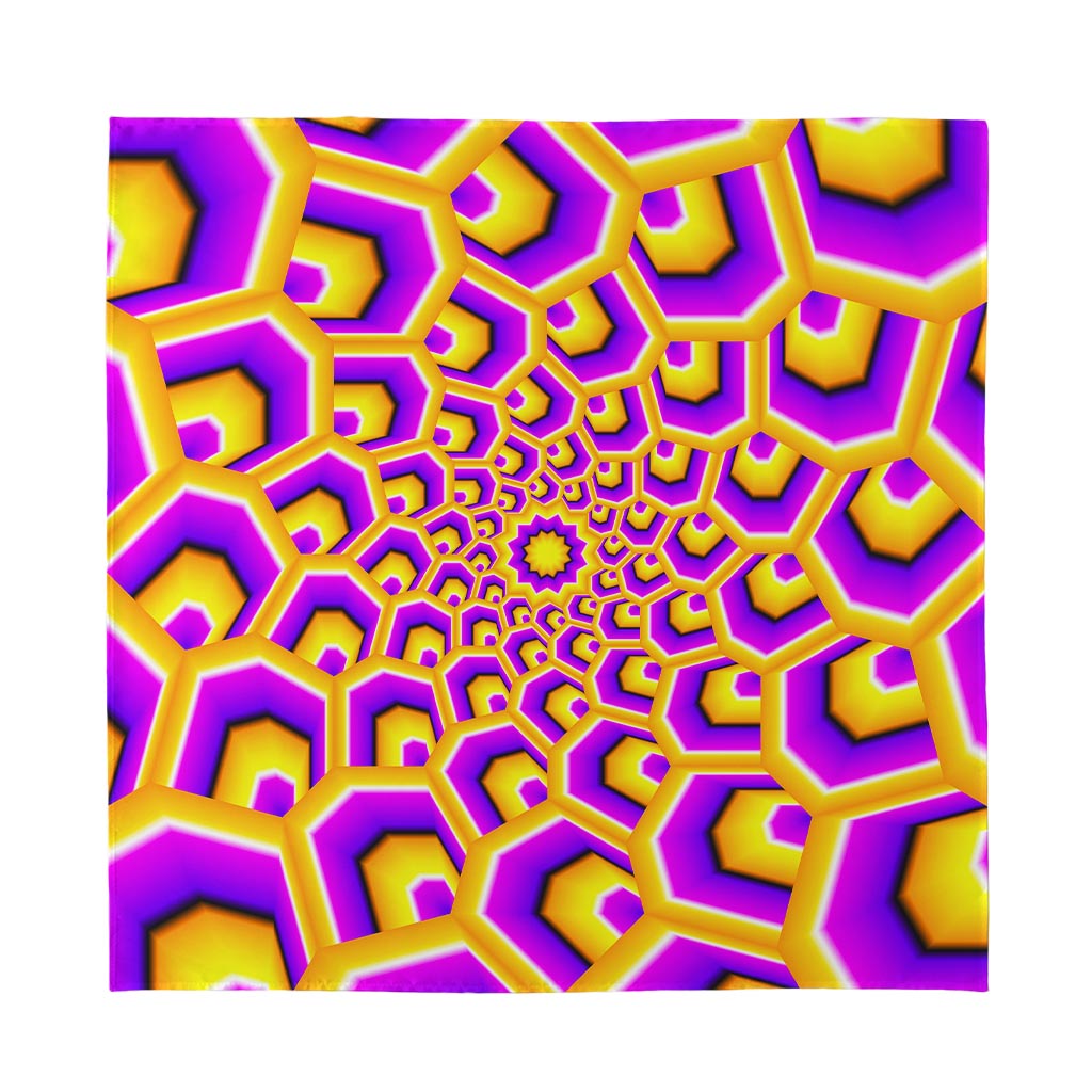 Yellow Hive Moving Optical Illusion Silk Bandana