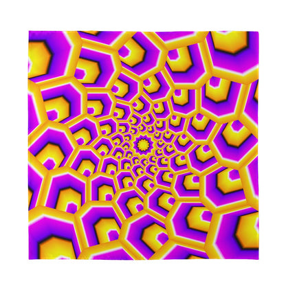 Yellow Hive Moving Optical Illusion Silk Bandana