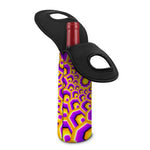 Yellow Hive Moving Optical Illusion Single Neoprene Wine Tote