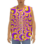 Yellow Hive Moving Optical Illusion Sleeveless Baseball Jersey