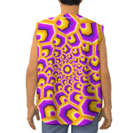 Yellow Hive Moving Optical Illusion Sleeveless Baseball Jersey