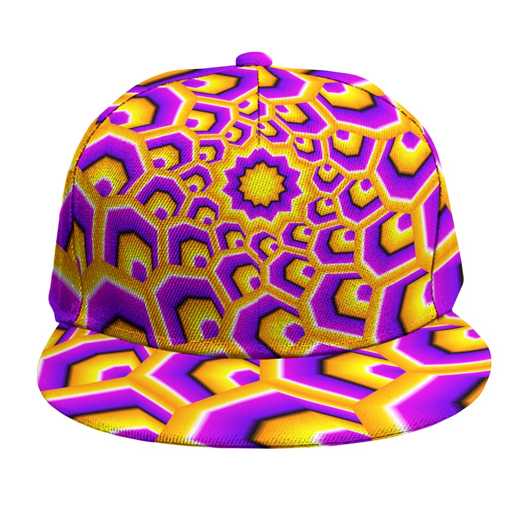 Yellow Hive Moving Optical Illusion Snapback Cap