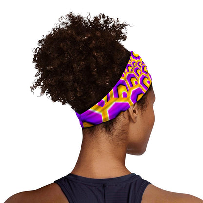 Yellow Hive Moving Optical Illusion Sports Headband