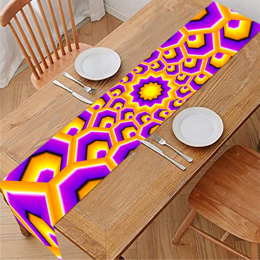 Yellow Hive Moving Optical Illusion Table Runner