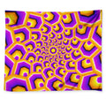 Yellow Hive Moving Optical Illusion Tapestry