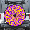 Yellow Hive Moving Optical Illusion Tire Cover With Camera Hole