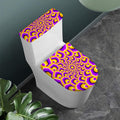 Yellow Hive Moving Optical Illusion Toilet Lid And Tank Cover Set