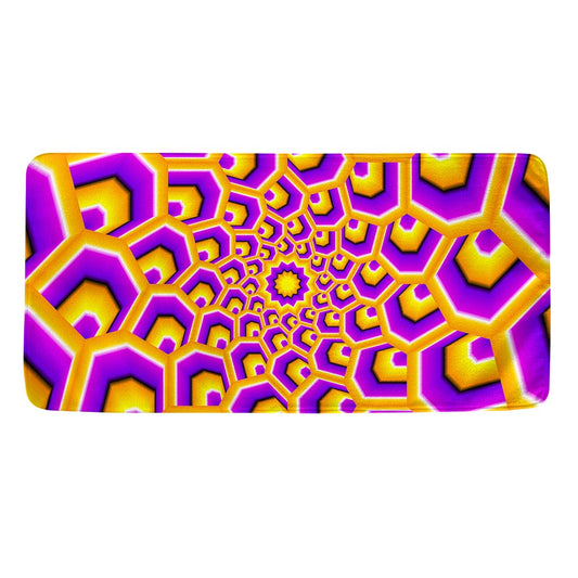 Yellow Hive Moving Optical Illusion Towel