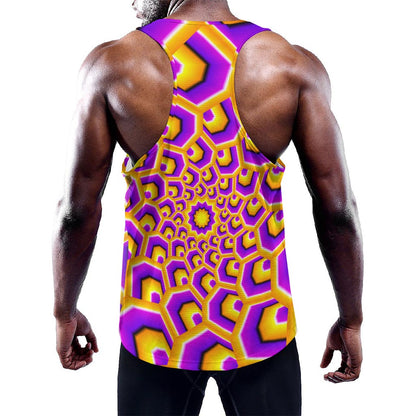 Yellow Hive Moving Optical Illusion Training Tank Top