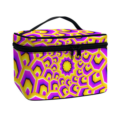 Yellow Hive Moving Optical Illusion Travel Makeup Bag