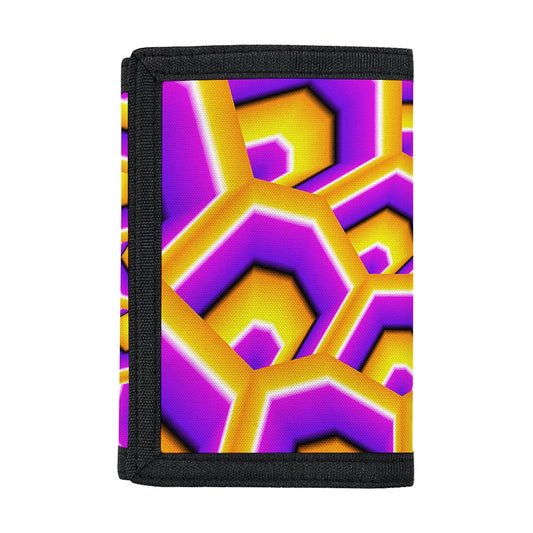 Yellow Hive Moving Optical Illusion Trifold Wallet