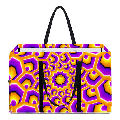 Yellow Hive Moving Optical Illusion Utility Tote Bag