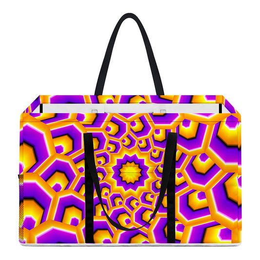 Yellow Hive Moving Optical Illusion Utility Tote Bag