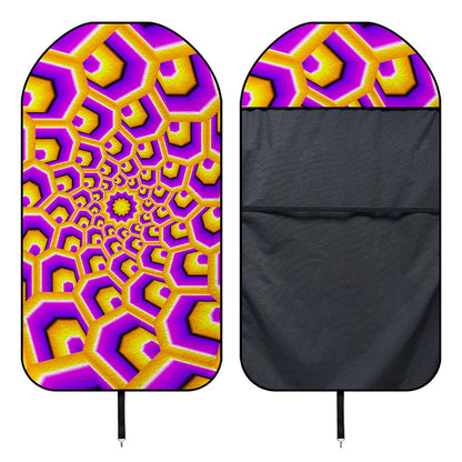 Yellow Hive Moving Optical Illusion Waterproof Car Seat Cover