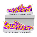 Yellow Hive Moving Optical Illusion White Running Shoes