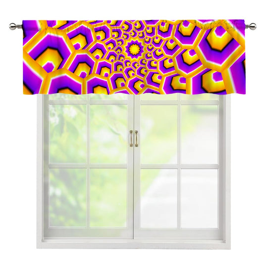 Yellow Hive Moving Optical Illusion Window Valance